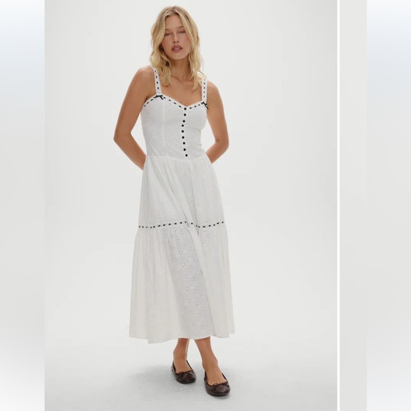 Frankie's Bikinis Dresses & Skirts - Frankies Bikinis x Bella Hadid Bishop Eyelet Maxi Dress